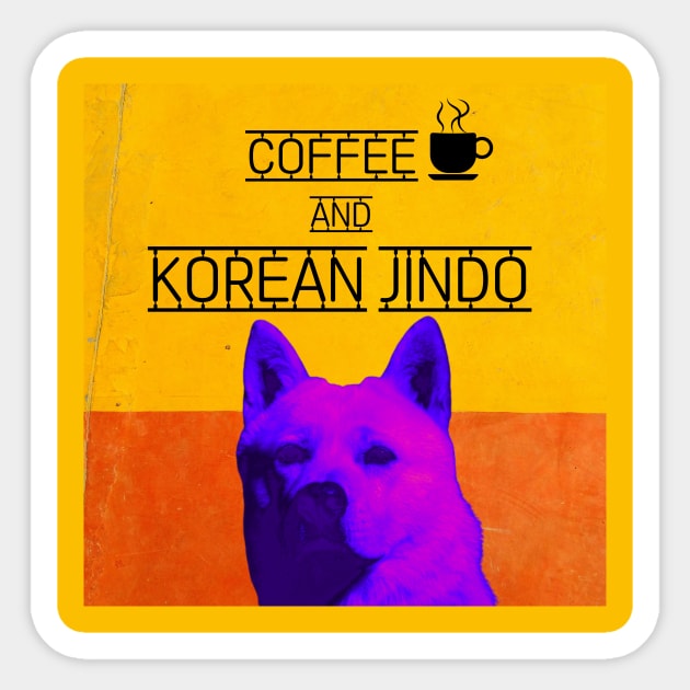 COFFEE AND KOREAN JINDO Sticker by LaBelleMaison